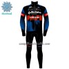 Completo Maglia ML + Pantaloncino con bretelle ML 2022 Baloise-Trek Lions Blue Winter Invernale Rosso Nero